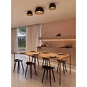 LEDS C4 Væg- og Loftlampe MISO Ø 285MM E27 IP20, guld, sort dæmpbar