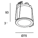 LEDS C4 recessed luminaire EKO DOWNLIGHT LED down, round, rigid IP66, black dimmable 6,1W 369lm 3000K 24° CRI > 80