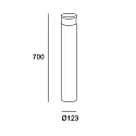 Pælelampe DAN cylindrisk, lang, CCT Switch, justerbar IP66, antracit 