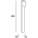LEDS C4 bollard lamp EKO BOLLARD STANDARD LED down, rigid, straight IP66, black dimmable