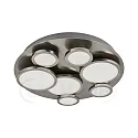 Ceiling rondel NIKKI 7-flame, incl. 4x GU10 à 4.5W 2700K + 3x GU10 à 8W 2700K (3-StepDim), silver grey / satined