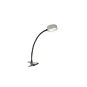LightMe Klemmelampe POWERLENS FLEX bøjelig GX53 IP20, mat, satin, titan