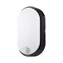 Udendørs wall luminaire BULKA oval, med bevægelsesdetektor IP54, sort 