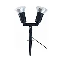 Ground spike luminaire CAPPI 2, IP44, for 2x Outdoor LED E27 PAR38 max. 16W, black, incl. power lead 300cm