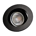 Megatron Indbygnings loftlampe DECOCLIC 68MM / GU10 + GU5.3 rund, svingbar GU10 IP20, sort mat dæmpbar