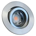 Indbygningslampe DECOCLIC KOIN DIM rund, svingbar, sæt med 1 IP20, jern børstet dæmpbar 7,6W 550lm 3000K 38° 38° CRI > 97