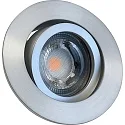 Indbygningslampe DECOCLIC KOIN DTW rund, svingbar, Dim-To-Warm, sæt med 1 IP20, rustfrit stål børstet dæmpbar 7
