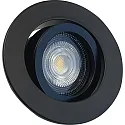 Indbygningslampe DECOCLIC KOIN DTW rund, svingbar, Dim-To-Warm, sæt med 1 IP20, sort dæmpbar 7