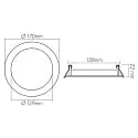 Indbygget downlight LED PANEL FLAT 170 R SCCT MP rund, CCT Switch, omskiftelig, multipower IP44, hvid 