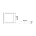 nobilé surface downlight LED PANEL FLAT 170 Q SCCT DIM square, CCT Switch IP44, white dimmable