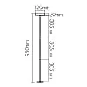 Pendel WD 300/400 R / 95CM 3-fold, overflademonteret version, justerbar, sort