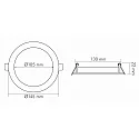 Indbygget downlight LED PANEL FLAT 105 R 350MA IP44 rund, ekskl. strømforsyning IP44, hvid dæmpbar