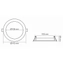 nobilé recessed downlight LED PANEL FLAT 130 R DTW 350MA OPAL round, Dim-To-Warm, excl. LED driver IP20, white dimmable