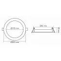 nobilé recessed downlight LED PANEL FLAT 175 R 350MA IP44 round, excl. LED driver IP44, white dimmable