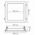 nobilé recessed downlight LED PANEL FLAT 300 Q DTW 350MA OPAL square, Dim-To-Warm, excl. LED driver IP20, white dimmable