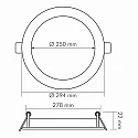 nobilé recessed downlight LED PANEL FLAT 300 R SCCT 350MA OPAL round, CCT Switch, excl. LED driver IP20, white dimmable