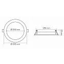 nobilé Indbygget downlight LED PANEL FLAT 300 R 830 350MA OPAL standard, rund, ekskl. strømforsyning IP20, mat, titan dæmpbar