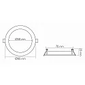 nobilé recessed downlight LED PANEL FLAT 50 R 350MA IP44 round, excl. LED driver IP44, white dimmable