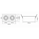 nobilé Recessed LED luminaire LED MINI KARDAN E2, 2x7W 3000K 24°, CRi>90, dimmable, matt titatium