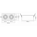 nobilé Indbygningslampe LED MINI KARDAN E2 BIO 2-flammer, svingbar, dæmpbar IP40, klar, sort, titan dæmpbar 14W 1100lm 3000K CRI 97