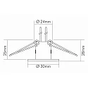 Recessed luminaire for starry sky C 411, Ø 3cm, G4, matt chrome