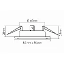nobilé Recessed spot DOWNLIGHT D 3830 Q, square, 8.5 x 8.5cm, swiveling, chrome