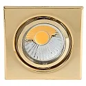 Indbygningsspot DOWNLIGHT D 3830 Q, firkantet, 8.5 x 8.5cm, drejelig, 24 karat forgyldt