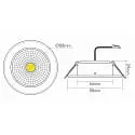 Indbygget downlight ECO FLAT 5068R DIM / 38° rund, CCT Switch, dæmpbar IP40, chrom mat dæmpbar