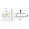Indbygget downlight ECO FLAT 5068Q DIM / 38° rund, CCT Switch, dæmpbar IP40, nikkel børstet dæmpbar