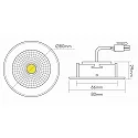 nobilé recessed luminaire 5068 ECO, IP44 dimmable IP44, black matt dimmable 8W 700lm 3000K 38° 38° CRI >80