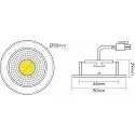 nobilé Downlight A 5068 T FLAT stiv IP44, chrom dæmpbar