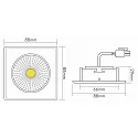 downlight 5068Q ECO FLAT BIO square IP40, brushed nickel dimmable