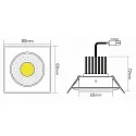 nobilé Downlight A 5068Q S firkantet, svingbar, dæmpbar IP40, hvid mat dæmpbar
