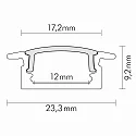 nobilé Aluminium T-Profil 2 TP, 200cm, til LED Strips op til 1.2cm bredde