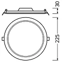 Ledvance LED Indbygningslampe DOWNLIGHT SLIM ROUND Ø 22.5cm x H 3cm, 18W 4000K 1530lm 120°