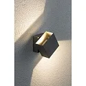 Paulmann Paulmann Væglampe LED Cybo firkantet, 2x3W, 10x10cm, grå