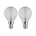 Paulmann Glødepære dråbeformet P45 sæt med 2 E14 3W 250lm 2700K CRI >80 