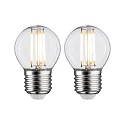 Glødepære dråbeformet P45 sæt med 2 E27 5W 470lm 2700K CRI >80 