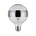 Paulmann LED Deco Globe G125 Ring mirrored Lamp SILVER, 230V, E27, 6.5W 2600K 640lm, dimmable, clear