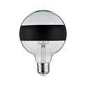 Paulmann Filament Globe lyskilde DECO GLOBE LED MIRROR-RING BLACK MATT G125 klar E27 6,5W 640lm 2700K CRI >80 dæmpbar