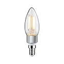 Paulmann LED Filament Candle Lamp B35, 230V, E14, 5W 1800-3000K 470lm, dim-to-warm, clear/grey