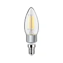 Paulmann LED Filament Candle Lamp B35, 230V, E14, 5W 1800-3000K 470lm, dim-to-warm, clear/grey