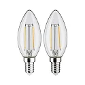 Paulmann Glødepære kerteformet FILAMENT C35 sæt med 2, omskiftelig E14 2,7W 250lm 2700K CRI >80 