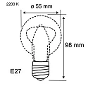 Paulmann filament lamp standard GOLD LIGHT switchable, insect friendly A55 clear E27 4,3W 420lm 2200K CRI >80  clear