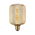 LED glødelyskilde METALLIC GLOW CYLINDER HELIX omskiftelig E27 3,5W 130lm 1800K CRI >80 