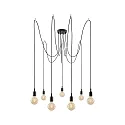 Paulmann Pendant luminaire NEORDIC KETIL, 7 flames, 7x E27 max. 20W, individual, black