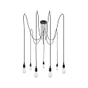 Paulmann Pendant luminaire NEORDIC KETIL, 7 flames, 7x E27 max. 20W, individual, black