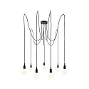 Paulmann Pendant luminaire NEORDIC KETIL, 7 flames, 7x E27 max. 20W, individual, black