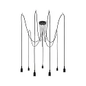 Paulmann Pendant luminaire NEORDIC KETIL, 7 flames, 7x E27 max. 20W, individual, black