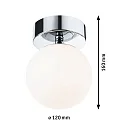 Paulmann wall and ceiling luminaire GOVE IP44, chrome, mat 